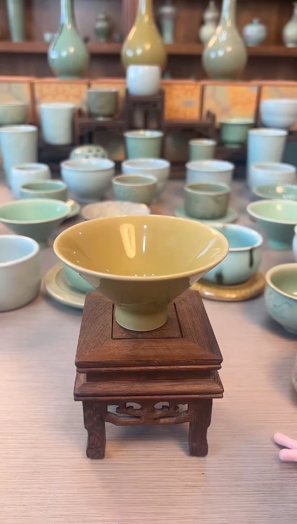 一****丑龙泉青瓷主人杯斗笠