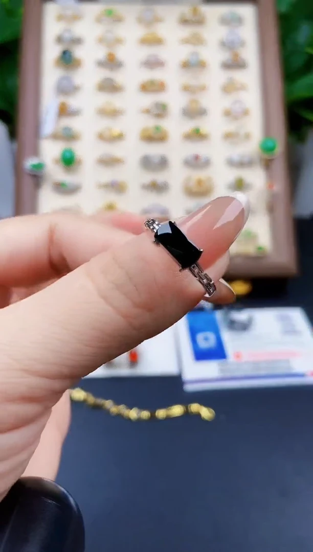 银S925镶嵌戒指翡翠12