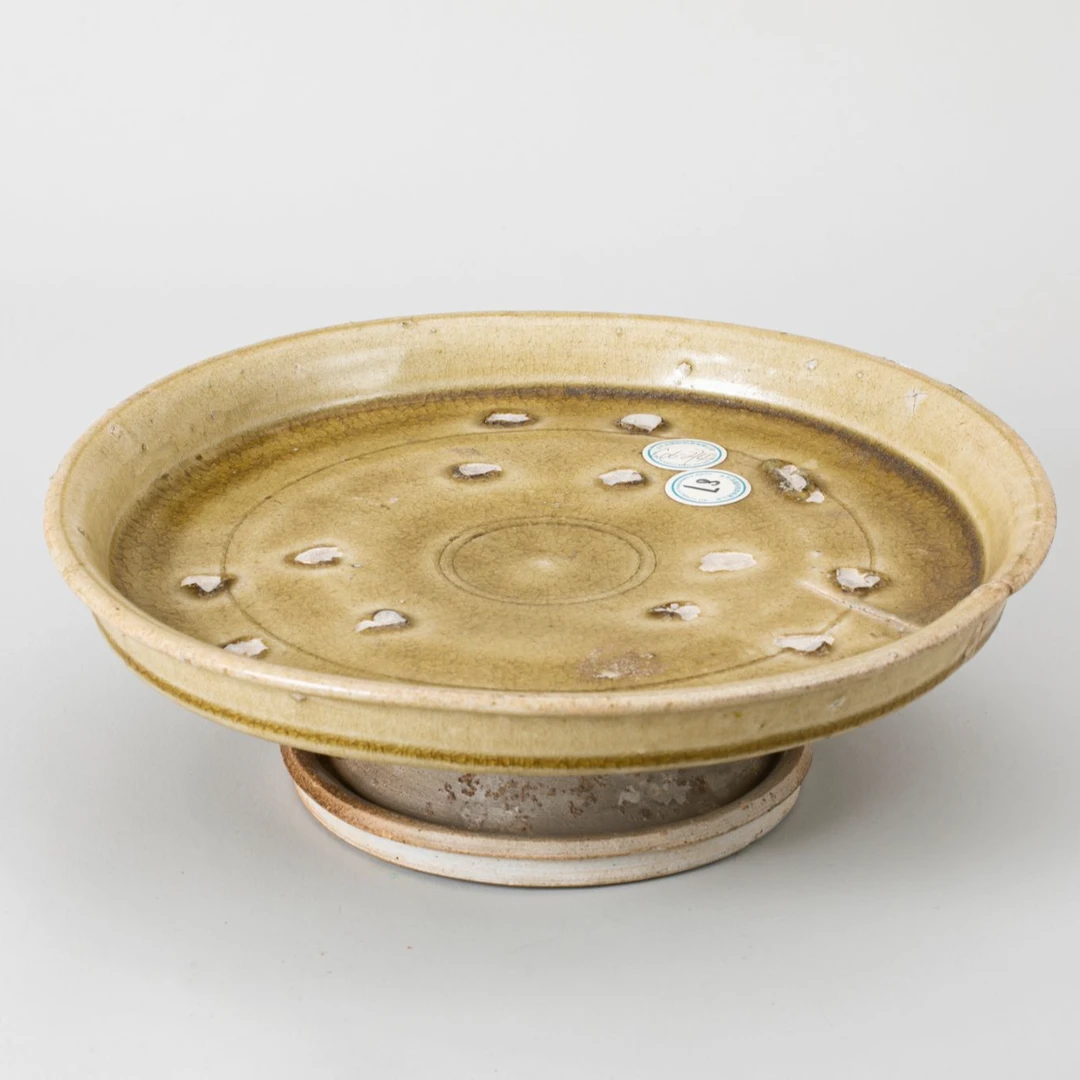 【拍卖】12、明  青黄釉托盘