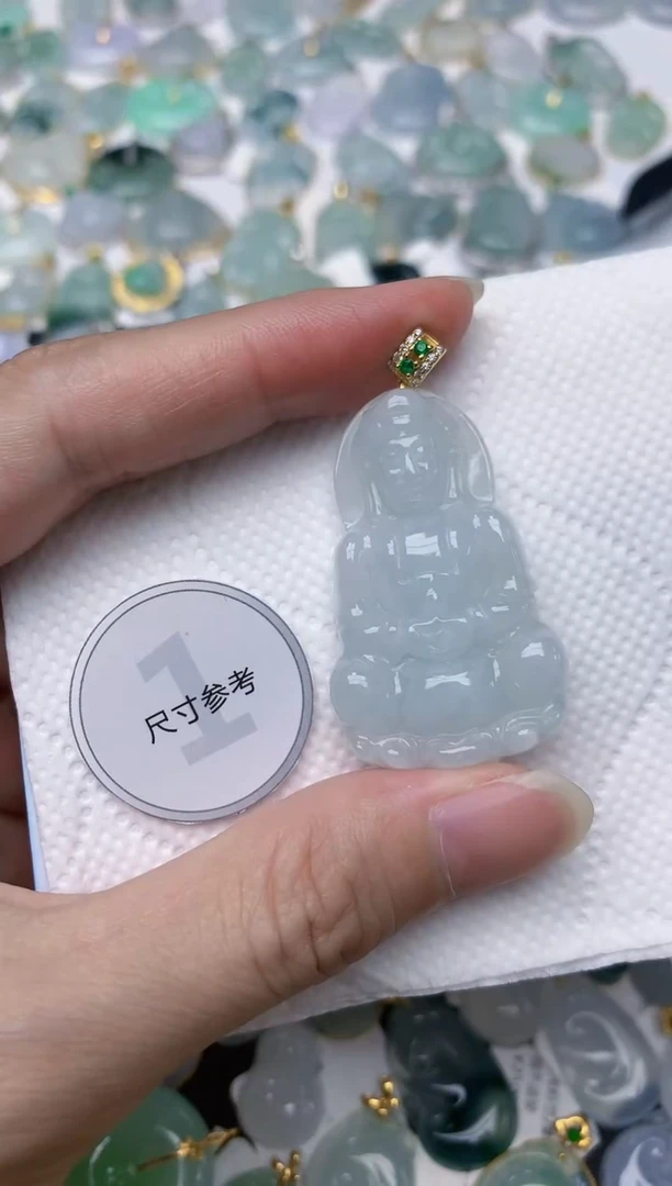 颈饰银S925镶嵌翡翠天然A货翡翠