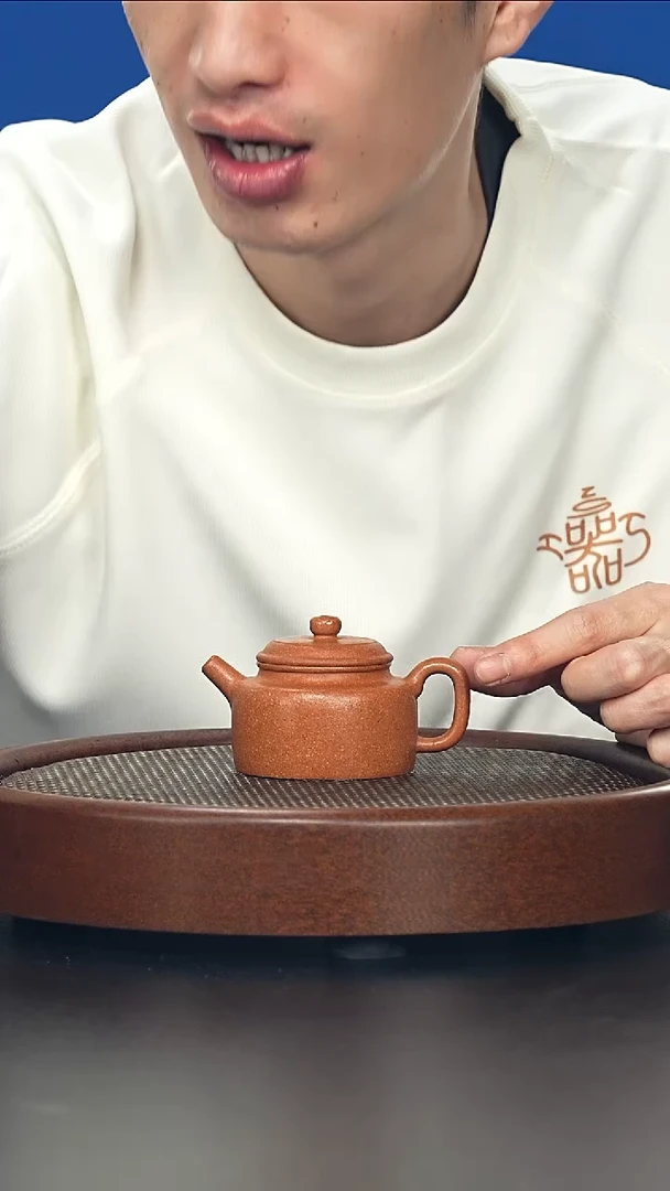 茶壶紫砂小德中-30目黄降破-全手工无添加-120cc（完美品）