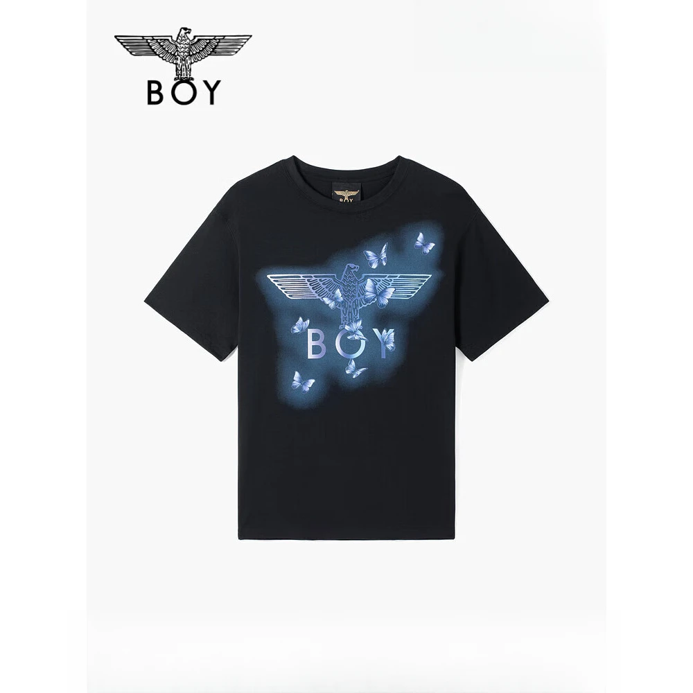 BOY LONDON25新款夏秋情侣款蝴蝶印花圆领休闲潮牌短袖T恤N01275