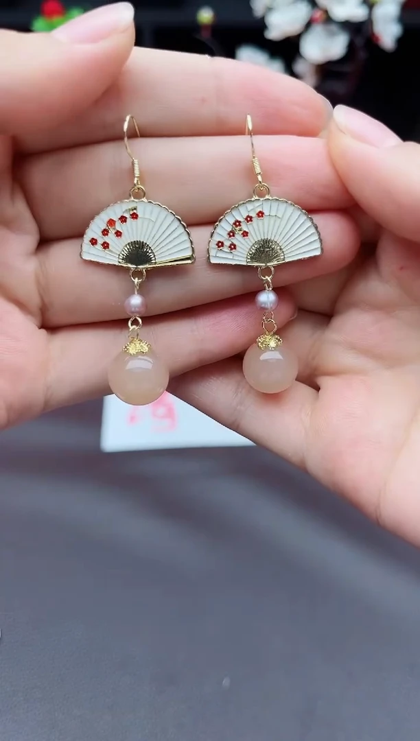 玛瑙/玉髓耳饰银S925镶嵌714000