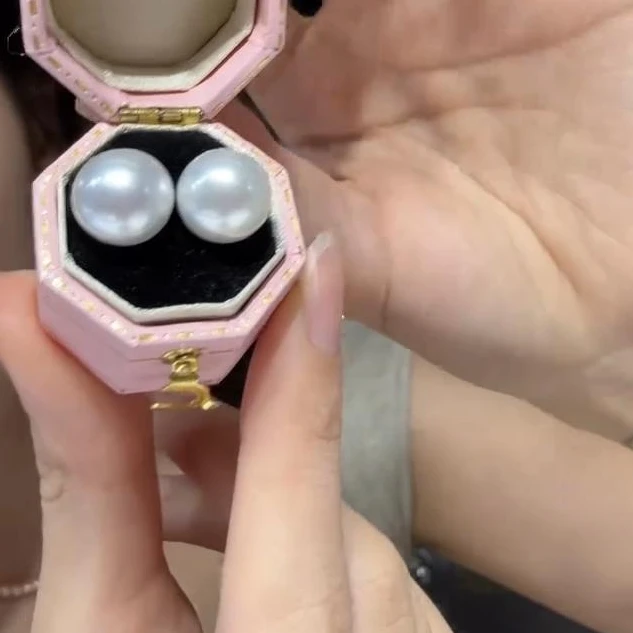 HN10009丨深海澳白耳钉 10-11mm 18k金 多样性发一