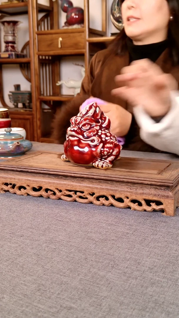 瓷片金蟾王 土魂钧瓷