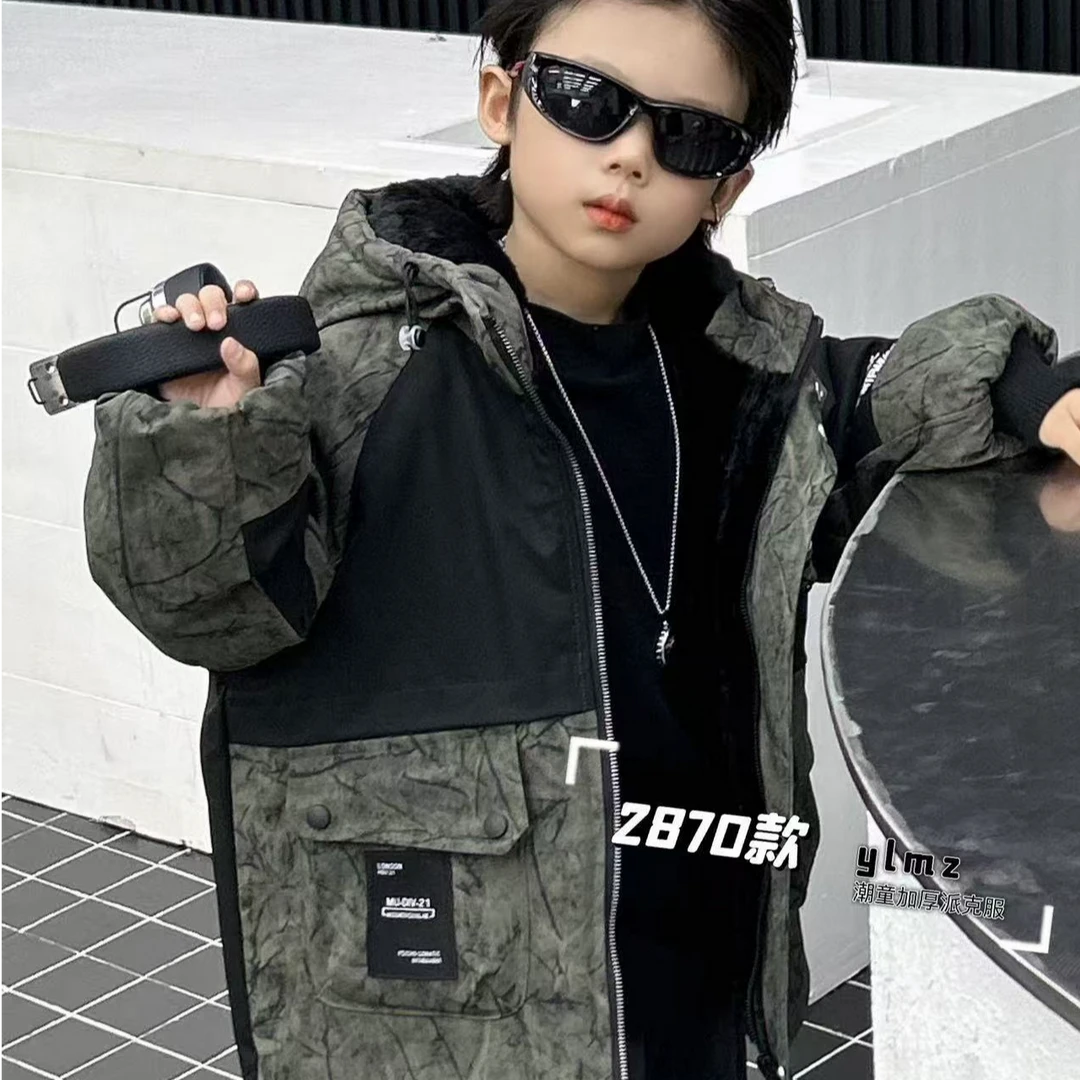 L332韩版潮童加绒派客服外套