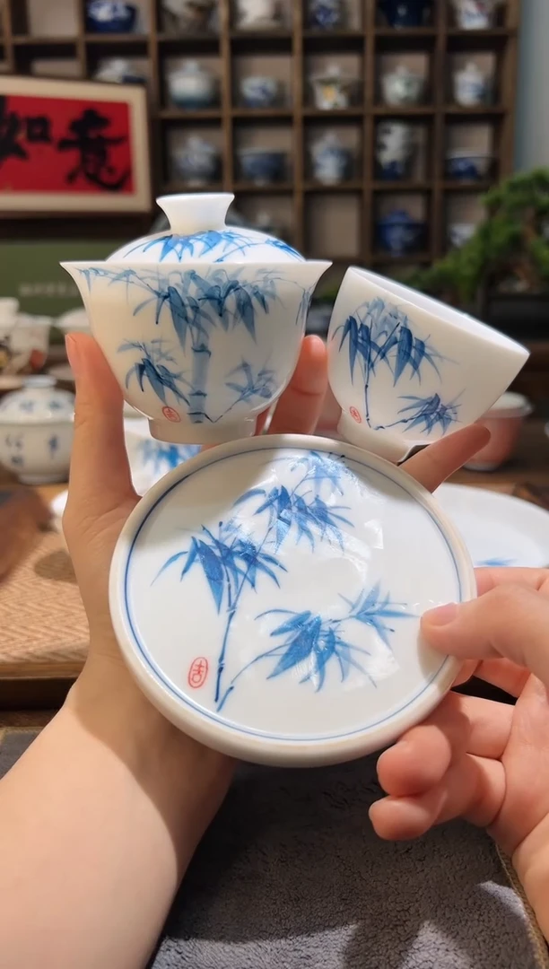 130cc左右-竹子盖碗+送杯+送盖置