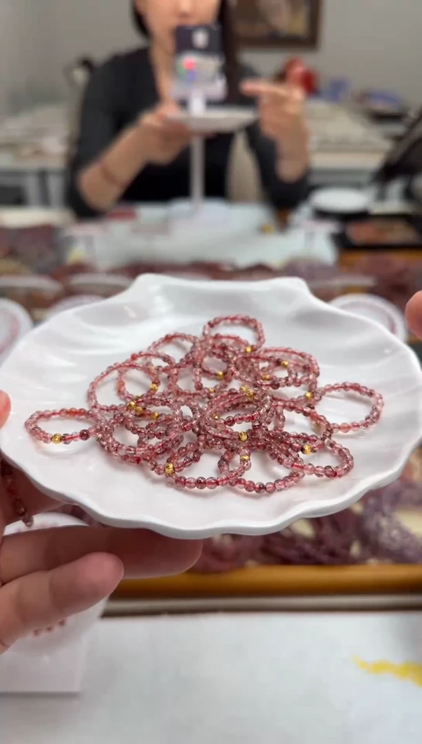 未镶嵌戒指水晶芬达金草莓戒指 多样性发一