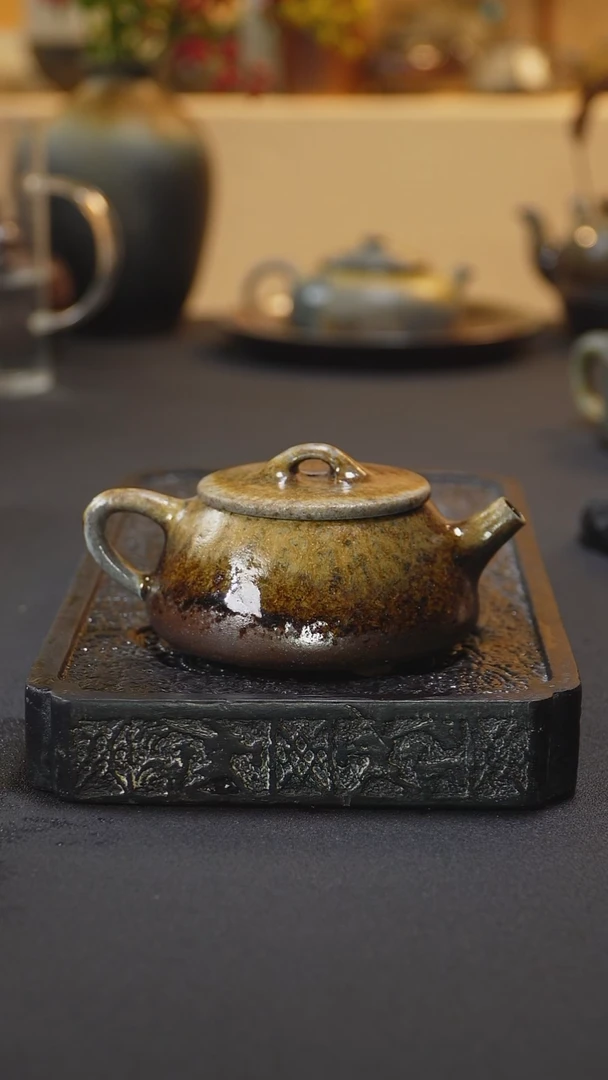 茶壶紫砂纯自然柴烧