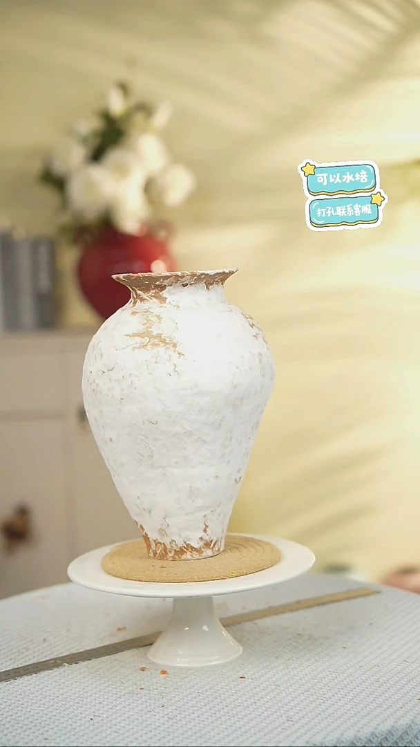 素雪景德高温陶瓷花瓶摆件