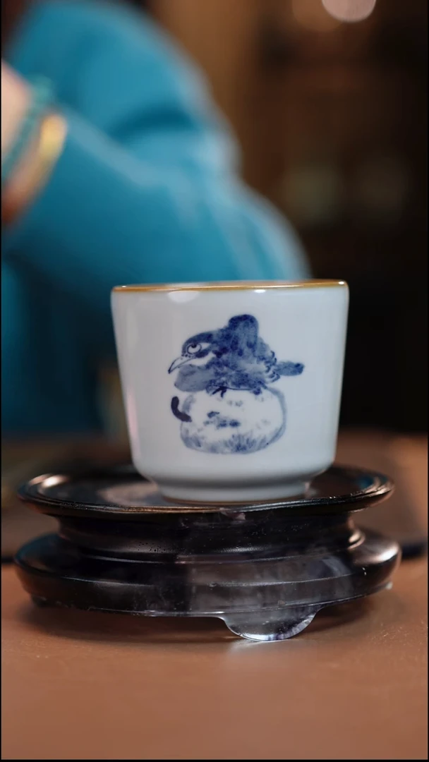 气柴窑 呆鸟 直筒杯 八大山人风格