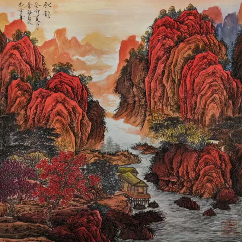 崔老师工笔山水画  装饰