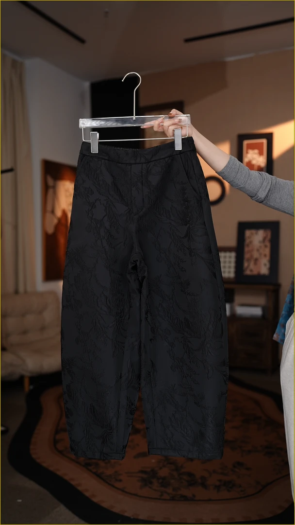 无弹中式夏季短裤提花阔腿裤绣花微弹唐装休闲裤厚款0552