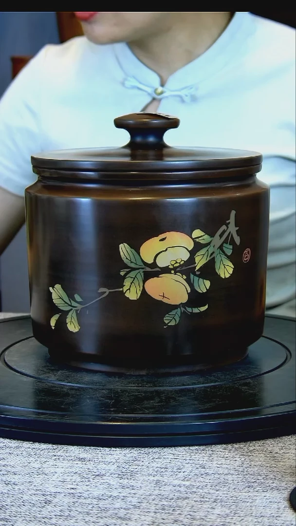 冰****?建水全手工紫陶茶罐精磨122