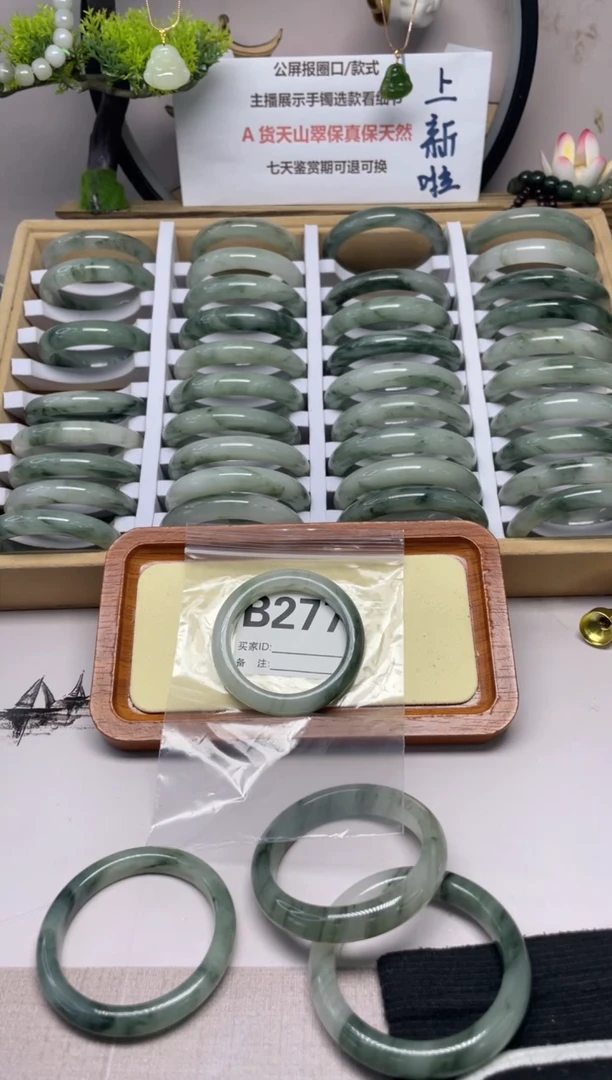 【闪购商品】石英质玉（天山翠）手镯未镶嵌b277