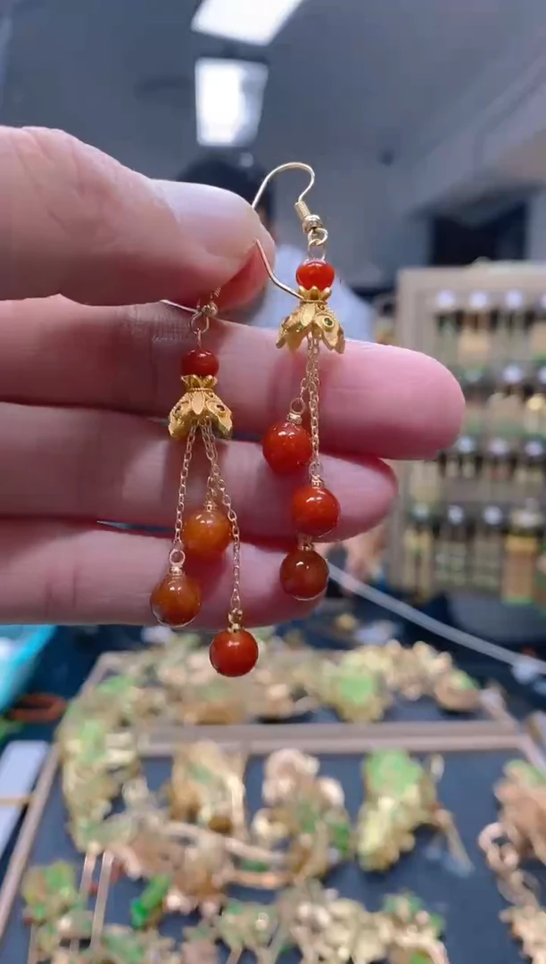 【闪购商品】翡翠耳饰合金120翡翠耳钩