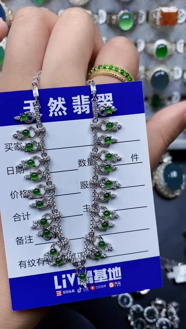 翡翠银S925镶嵌颈饰586