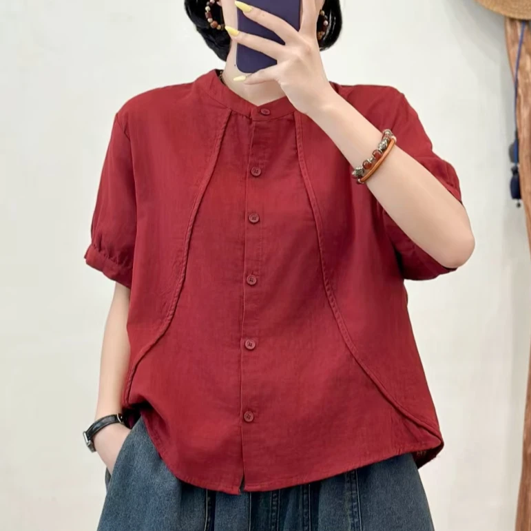 12819新款夏季简约休闲百搭显瘦衬衫