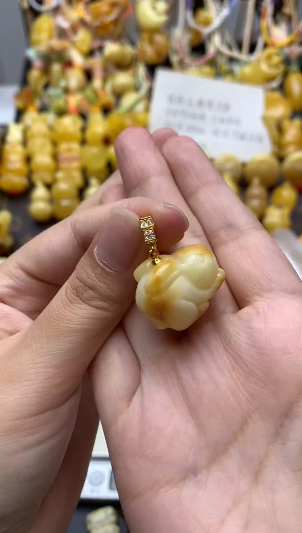 银S925镶嵌琥珀珠宝奇石098琥珀蜜蜡瑕疵品