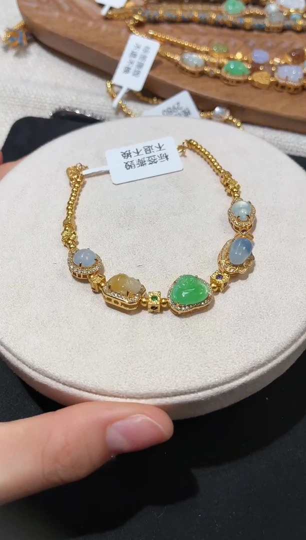 银S925镶嵌手链翡翠手链