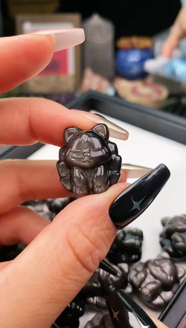 黑曜岩未镶嵌颈饰34a多样性发其一/6.8/1个