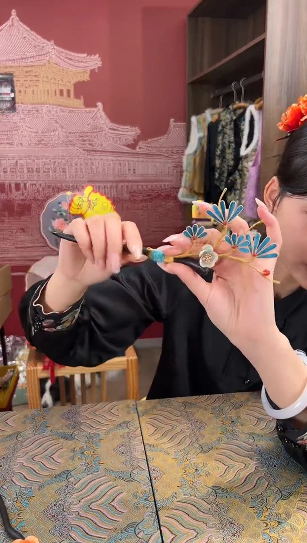 【闪购商品】刺绣非遗绒花（发饰）