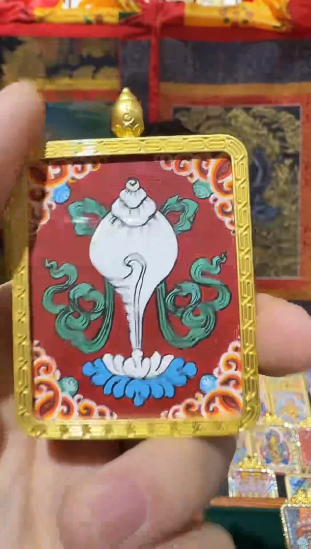 吊坠海螺宝-纯手绘唐卡拉萨直发