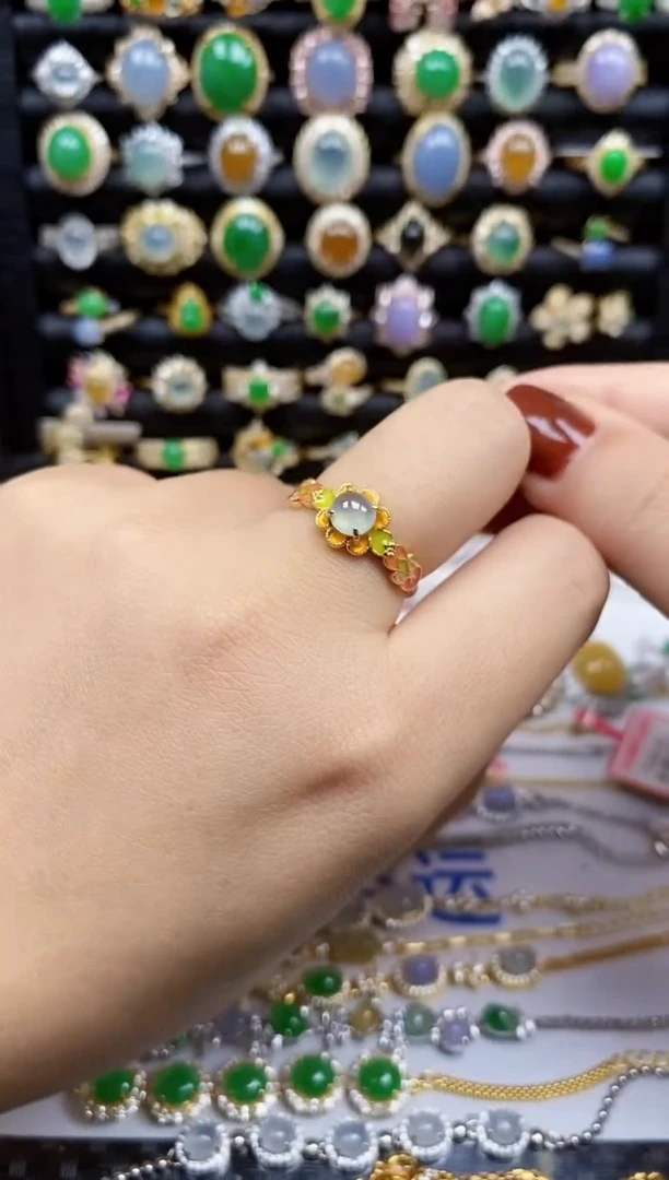 银S925镶嵌戒指翡翠9267