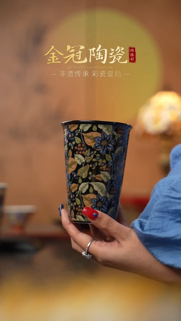 陶瓷月光蓝羽 ·【可乐杯】