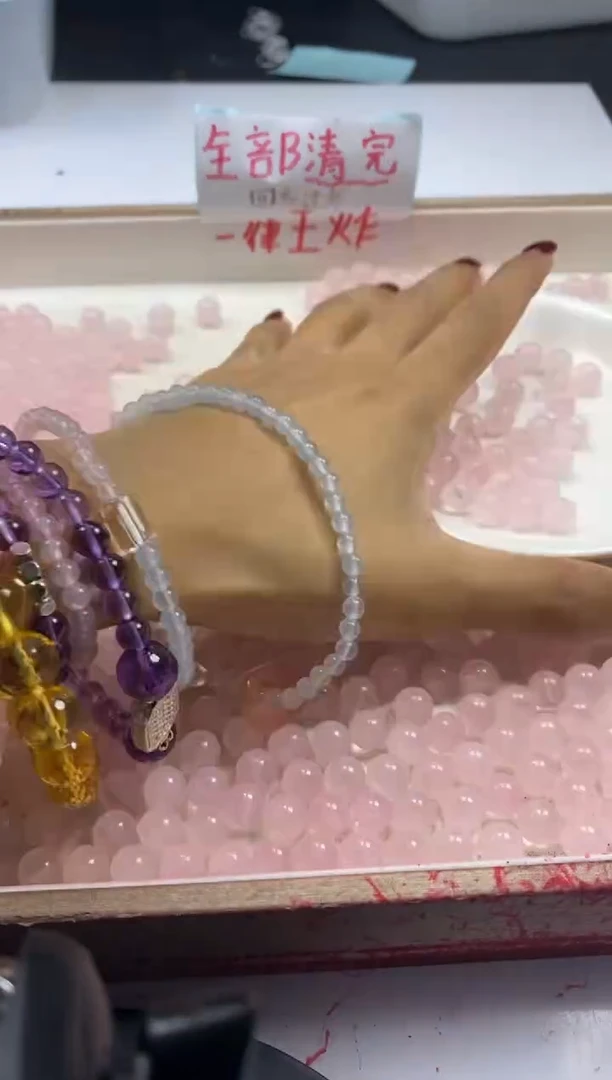 【闪购商品】水晶颈饰未镶嵌w933粉水晶8mm*40颗