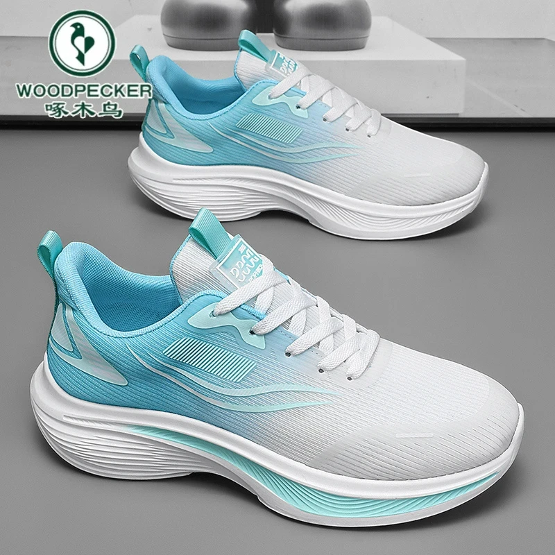 【正品】啄木鸟男士男鞋夏季透气网面运动跑步鞋子男减震休闲情侣鞋