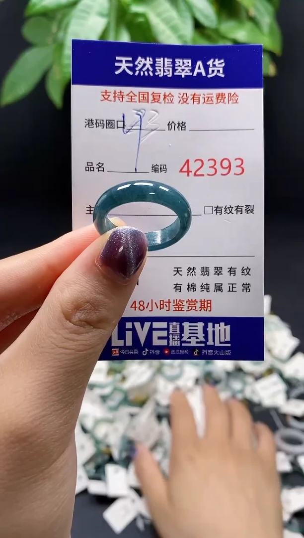 翡翠戒指未镶嵌天然翡翠戒圈2393
