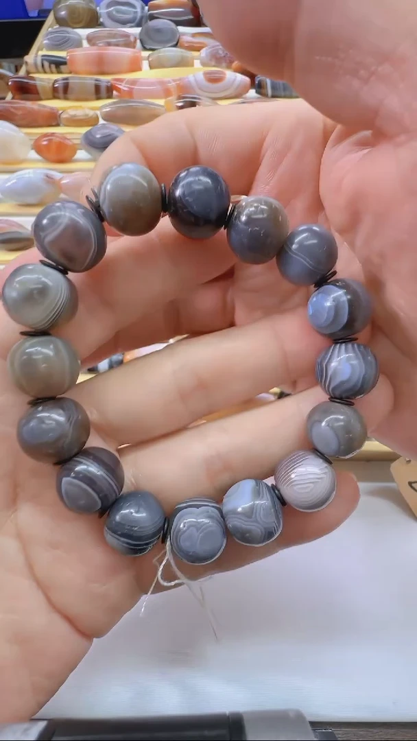 玛瑙/玉髓手串未镶嵌圆珠手串  14