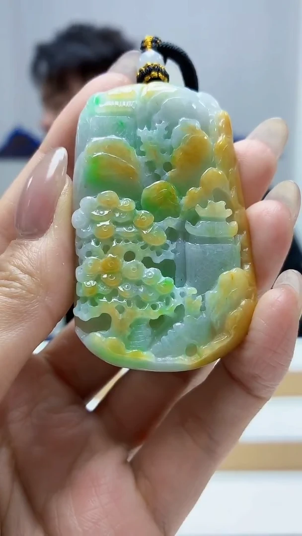 未镶嵌定制翡翠5060MM-毛货挂件20