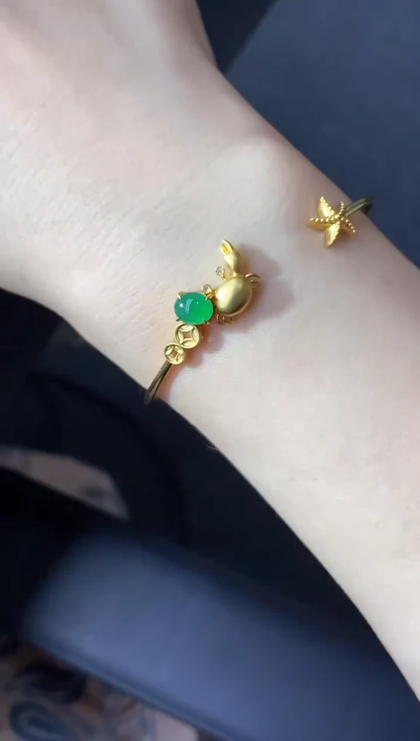 18K金镶嵌手镯翡翠579-中国好珍宝