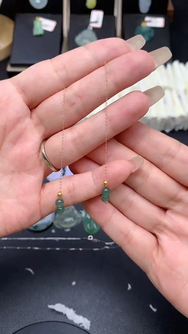 【闪购商品】翡翠耳饰18K金镶嵌MS151401