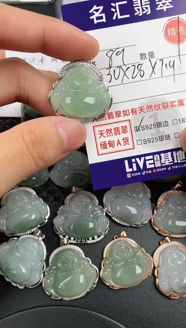 翡翠银S925镶嵌颈饰·