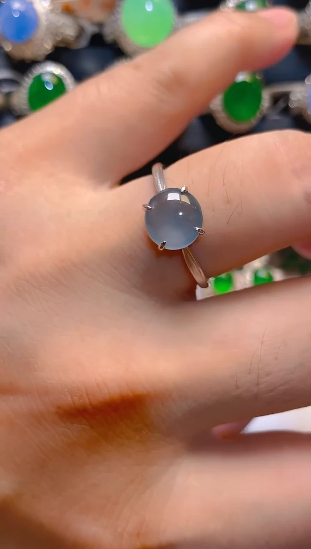 翡翠银S925镶嵌耳饰天然