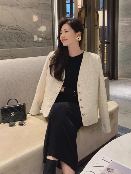 【五店福袋】美洋MEIYANG 白金小香外套 L码