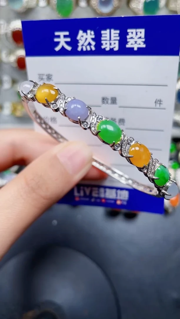 银S925镶嵌戒指翡翠333