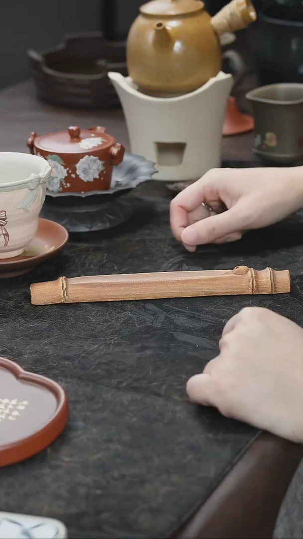 九隐茶器紫砂段泥香插