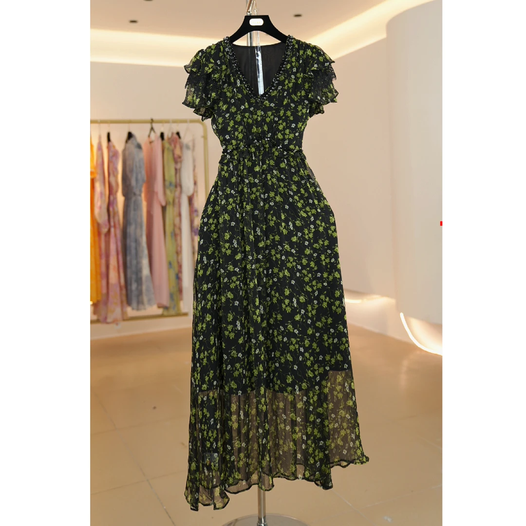 【小敏专属】黑钻绿野仙踪夏季法式修身超漂亮显瘦气质私优雅连衣裙