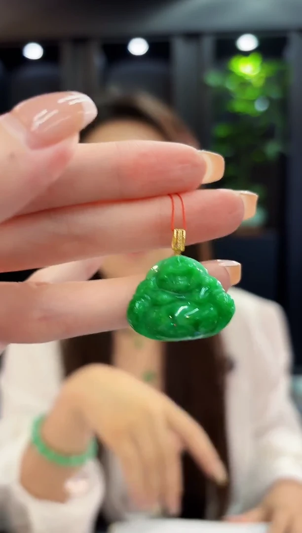 颈饰18K金镶嵌翡翠 缅料A货/支持复检/一件