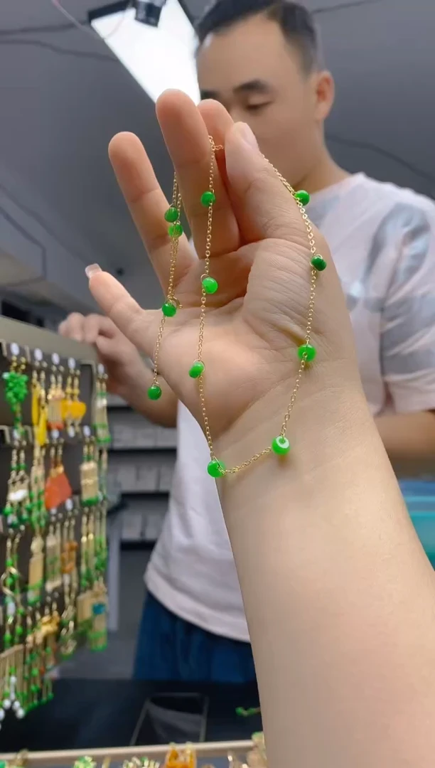 【闪购商品】翡翠耳饰合金0377翡翠锁骨链