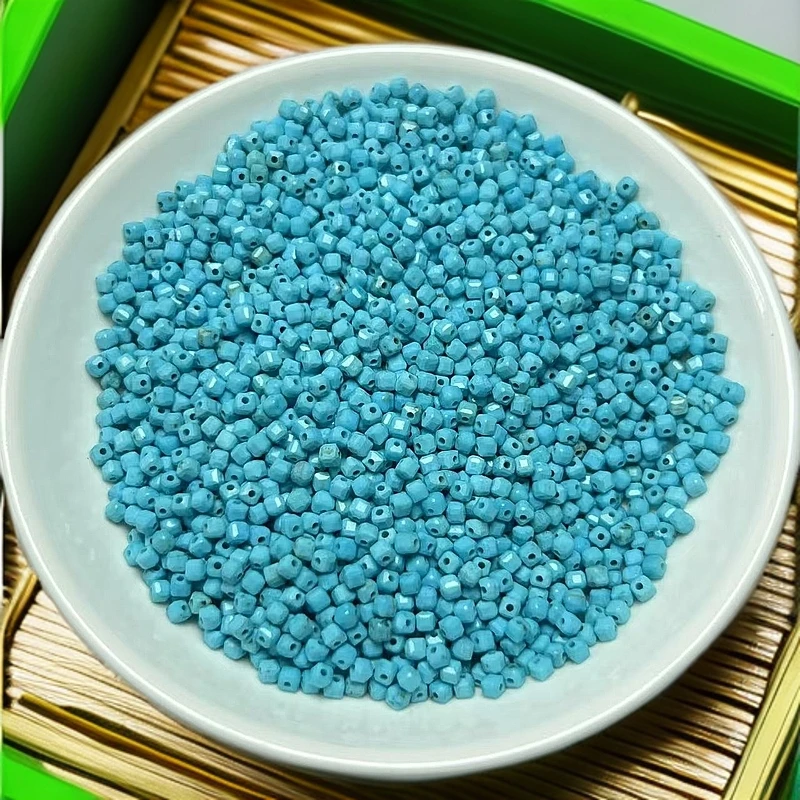 天然散珠 菱锰矿方糖珠(蓝色)【L071】2mm 50颗11.8元