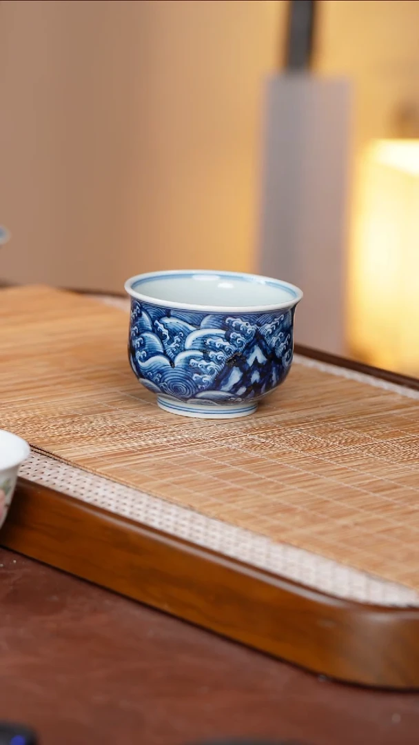 手工手绘青花主人杯