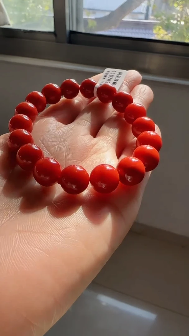 未镶嵌多样性发一件南红玛瑙【高货】柿锦红11mm保山圆珠单圈