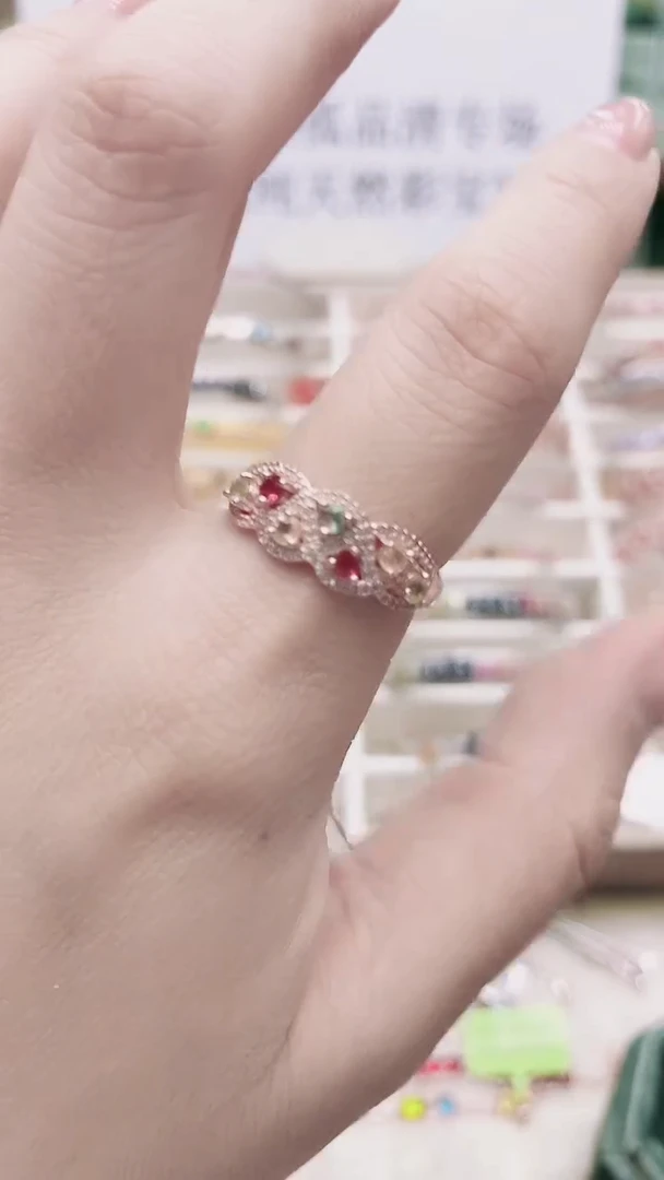 银S925镶嵌戒指碧玺246ZB1128产品一个（多样性）