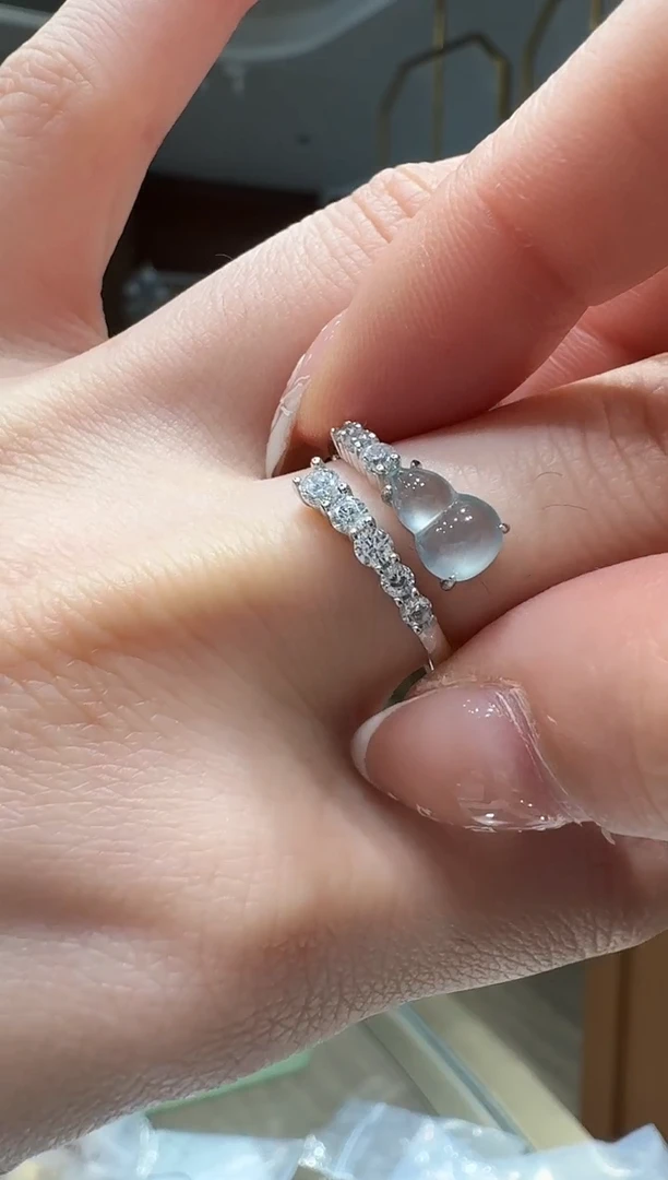 银S925镶嵌戒指翡翠戒指