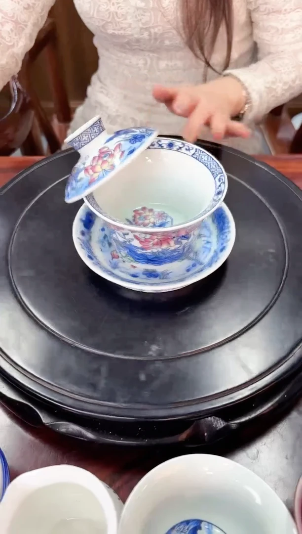 A43荷塘月色满绘盖碗